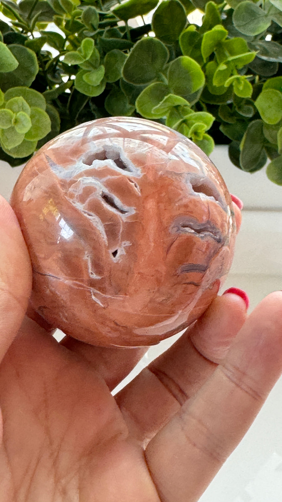 Cotton Candy Agate Geode Sphere C 2.5
