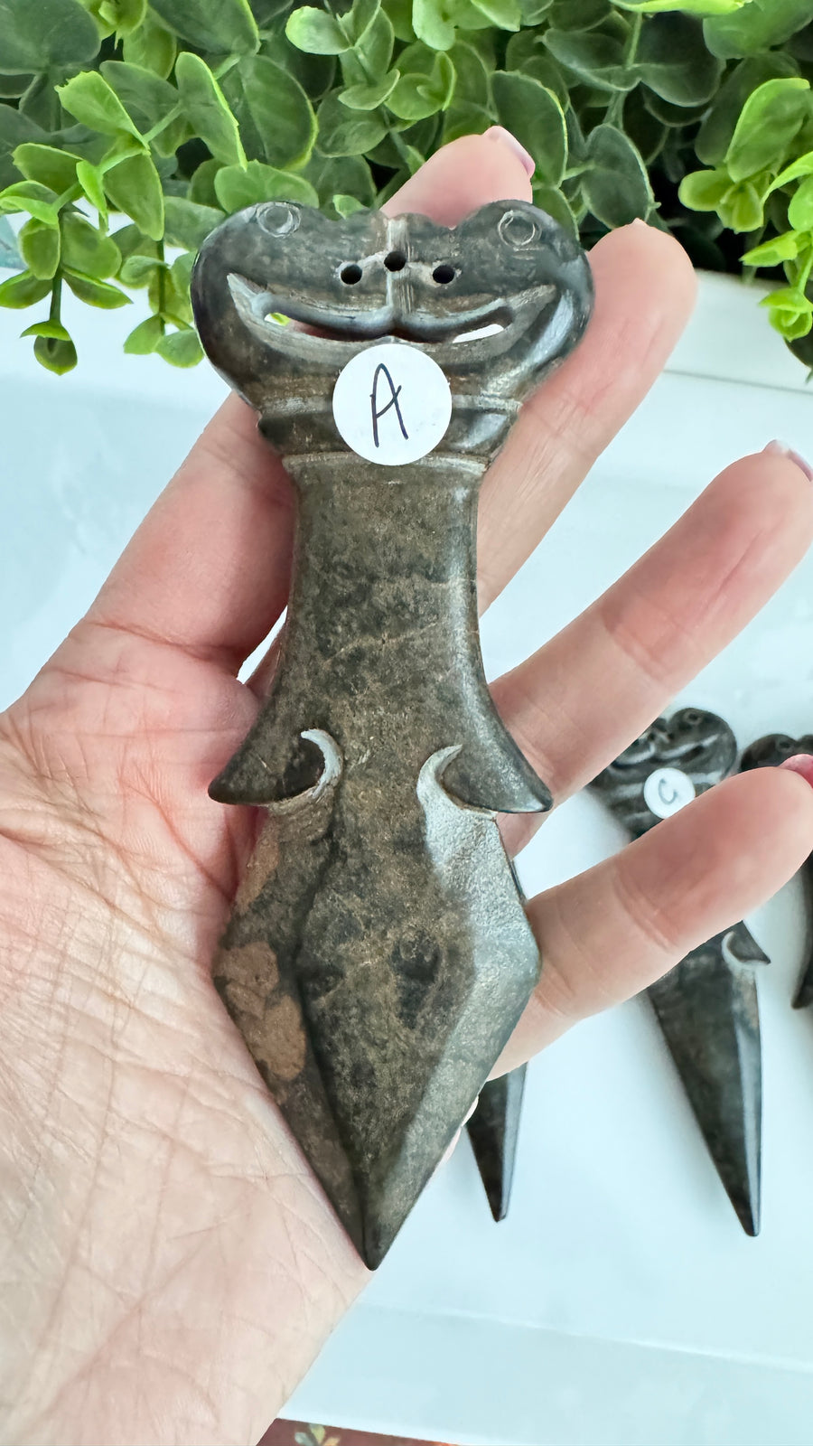 Kissing Dragon Athame for Boundaries and Connection, Hand-Carved Jade Stone 5