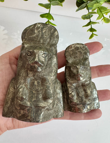 Egyptian Sekhmet Goddess Bust in Pyrite, 2 Sizes Available, Choose Your Favorite
