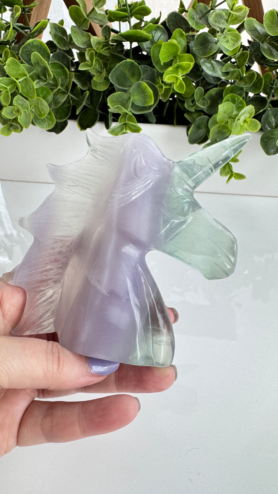 Rare Lavender Fluorite Unicorn for Insight and Creativity, 5