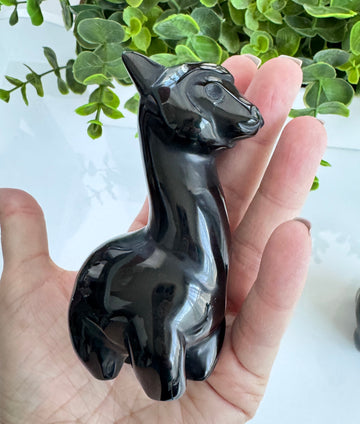 Large Obsidian Llama Alpaca, 4 Inch, Choose Your Favorite