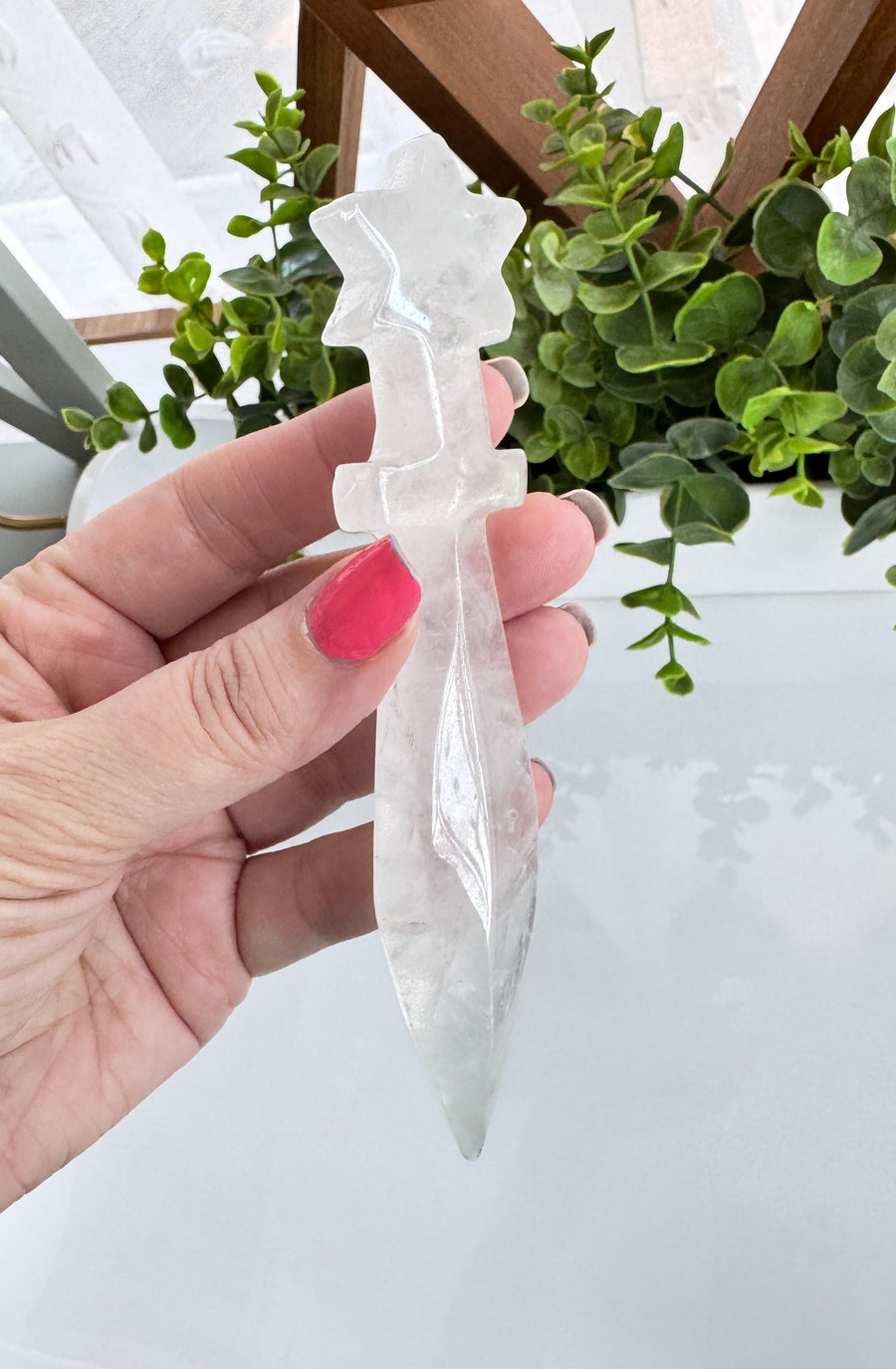 Star Athame for Boundaries and Empowerment, Clear Quartz 5