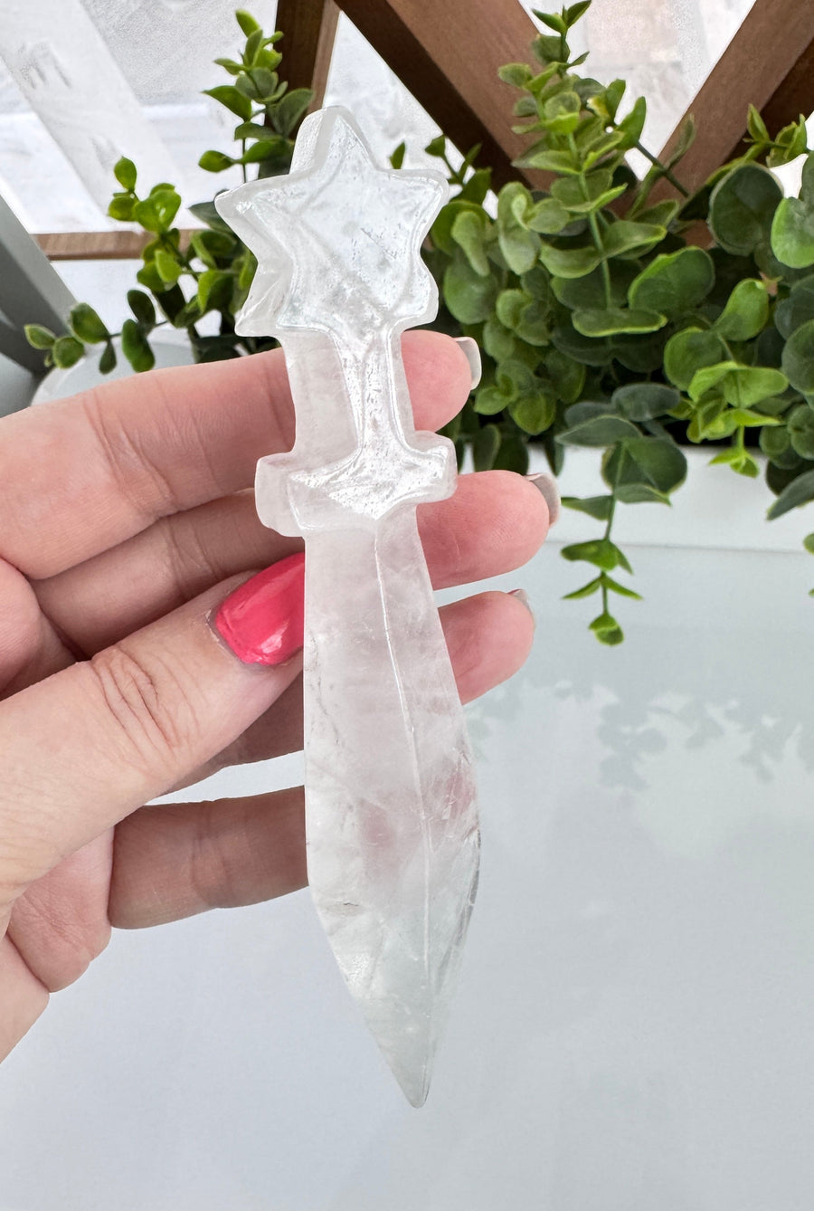 Star Athame for Boundaries and Empowerment, Clear Quartz 5