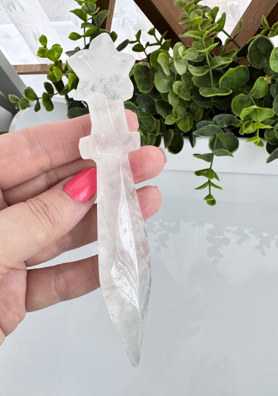 Star Athame for Boundaries and Empowerment, Clear Quartz 5