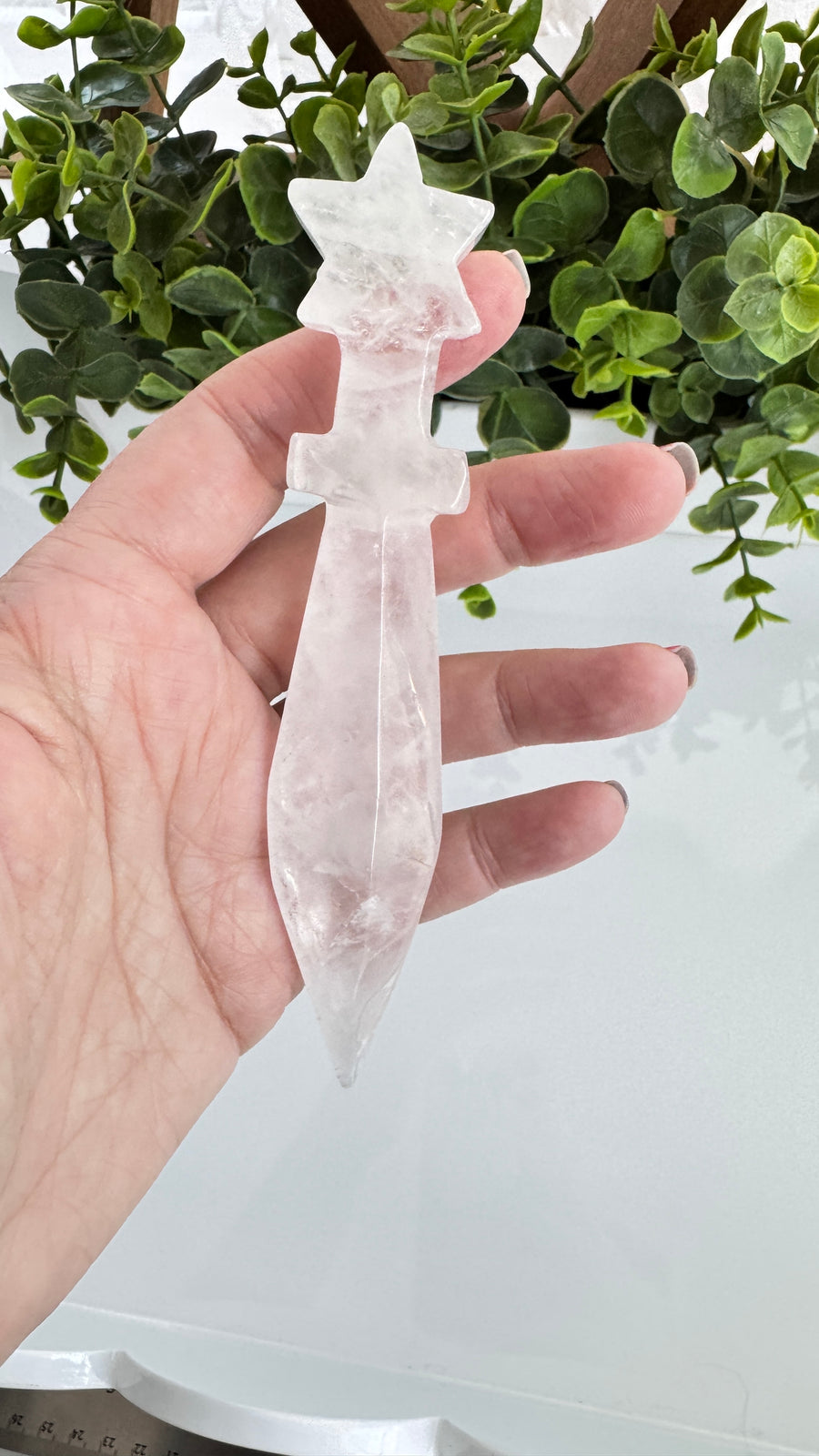 Star Athame for Boundaries and Empowerment, Clear Quartz 5
