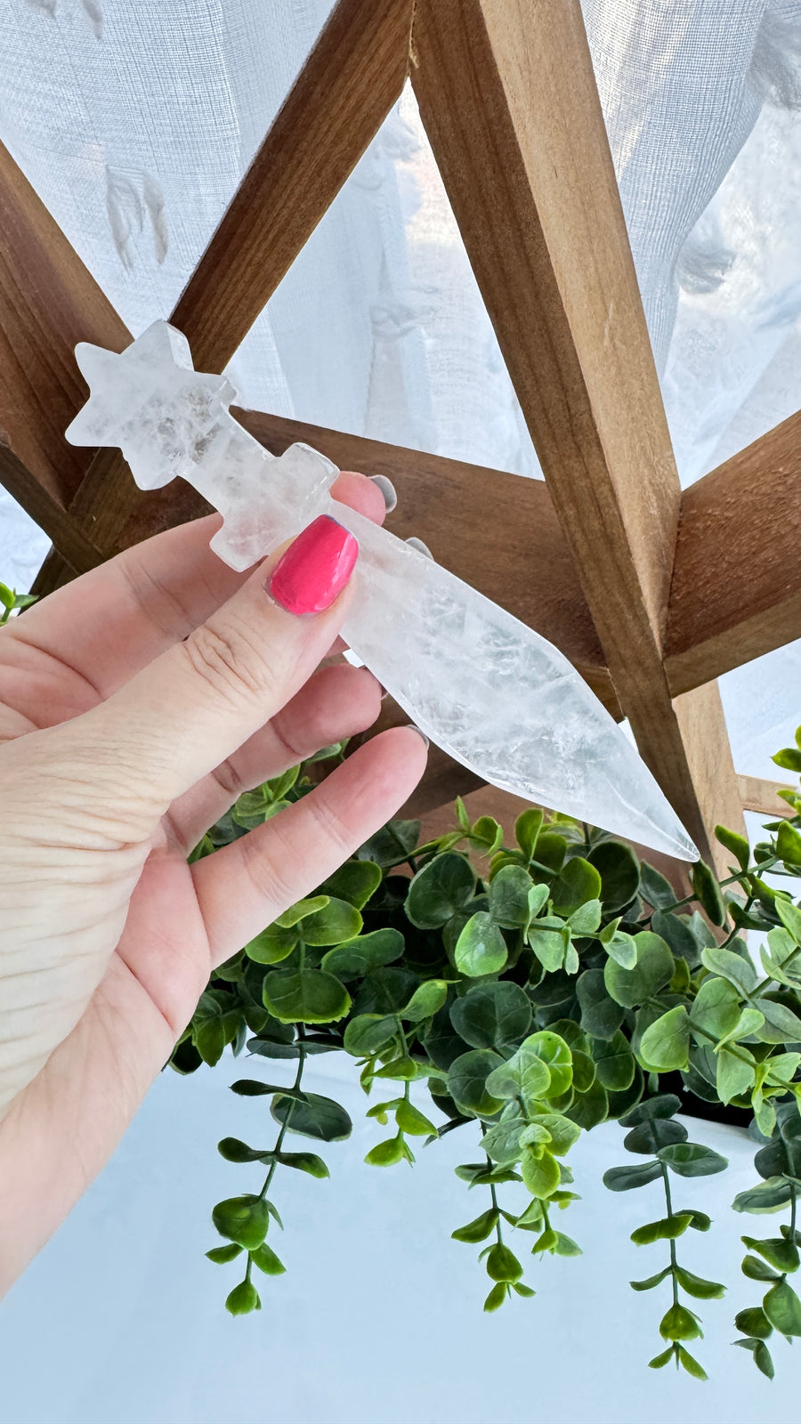 Star Athame for Boundaries and Empowerment, Clear Quartz 5