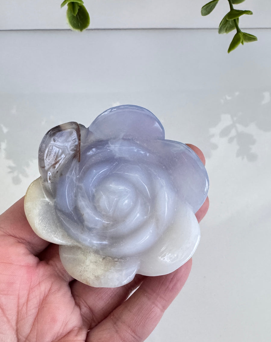 Blue Chalcedony Crystal Flower 2.5