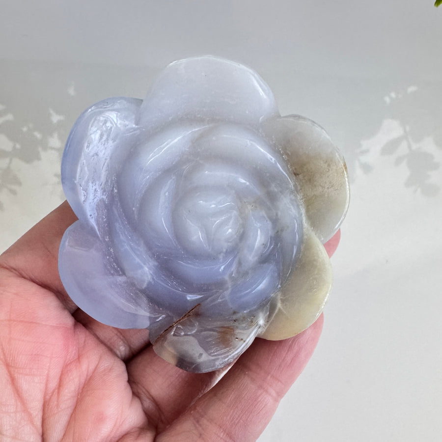 Blue Chalcedony Crystal Flower 2.5