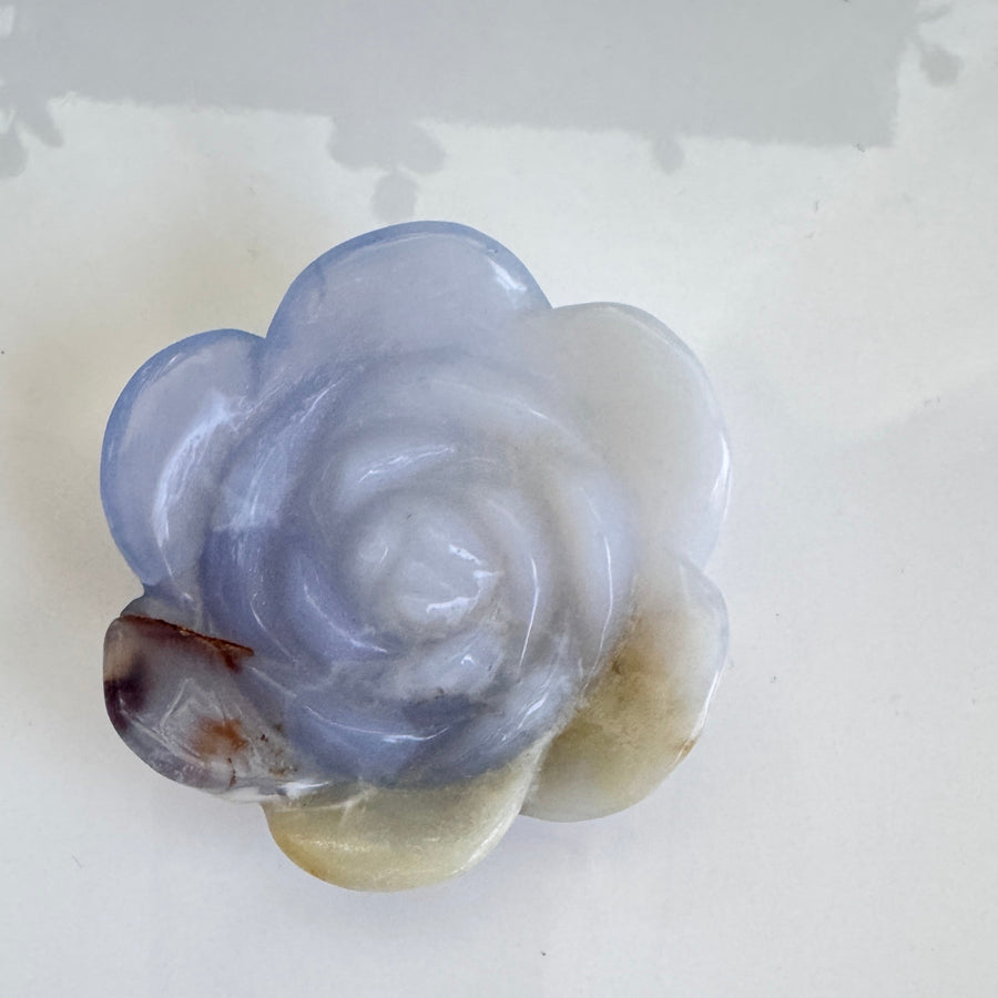 Blue Chalcedony Crystal Flower 2.5