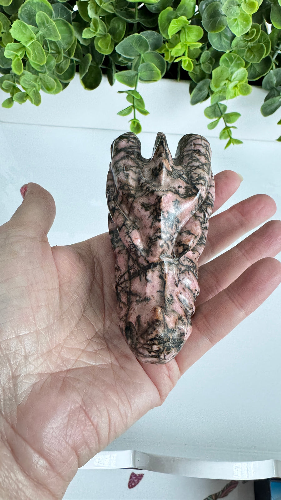 Rhodonite Dragon Head, 4 inch