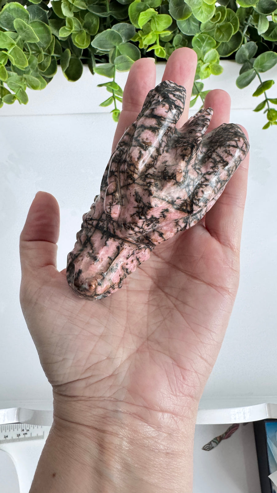 Rhodonite Dragon Head, 4 inch