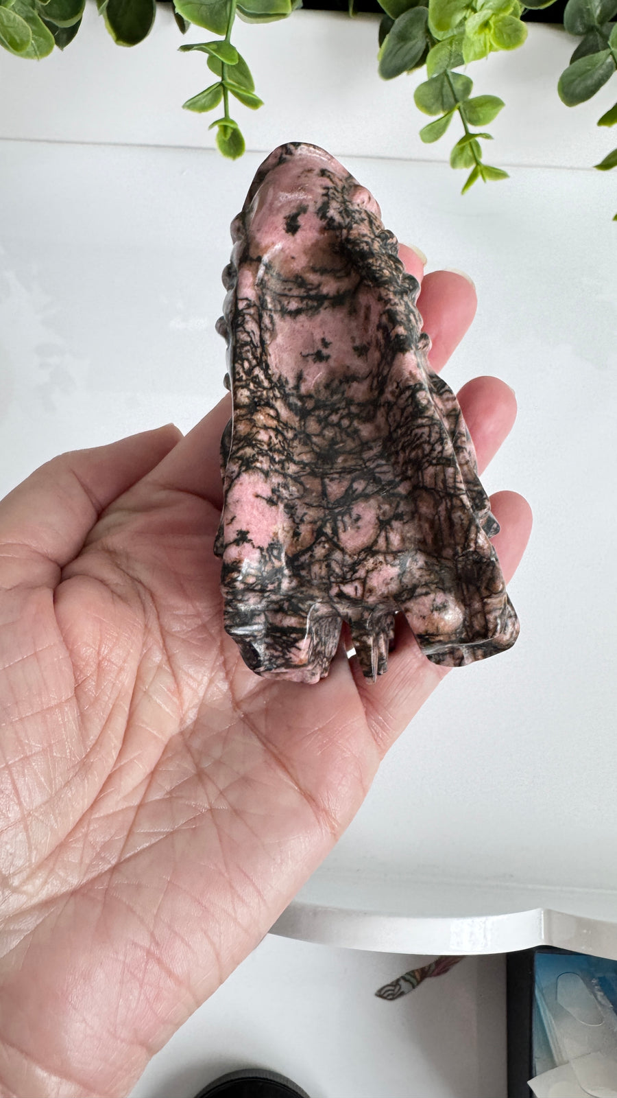 Rhodonite Dragon Head, 4 inch