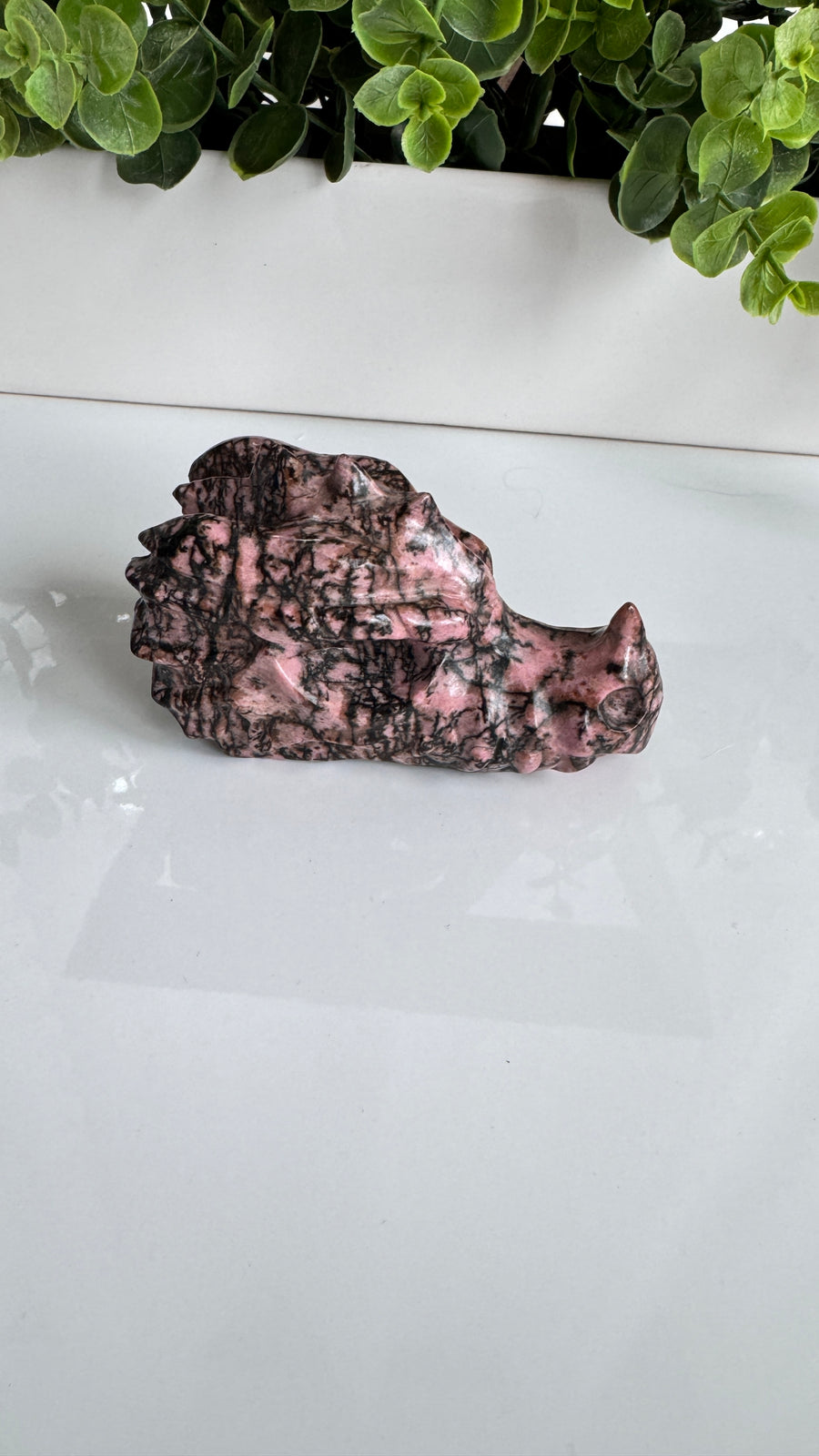 Rhodonite Dragon Head, 4 inch