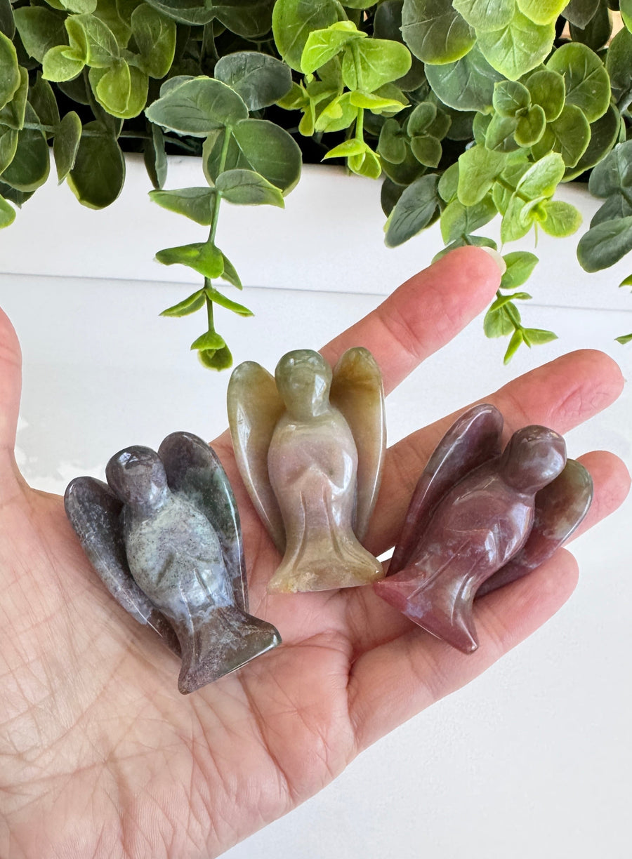 Colorful Moss Agate Blessing Angel for Peace and Stability 2