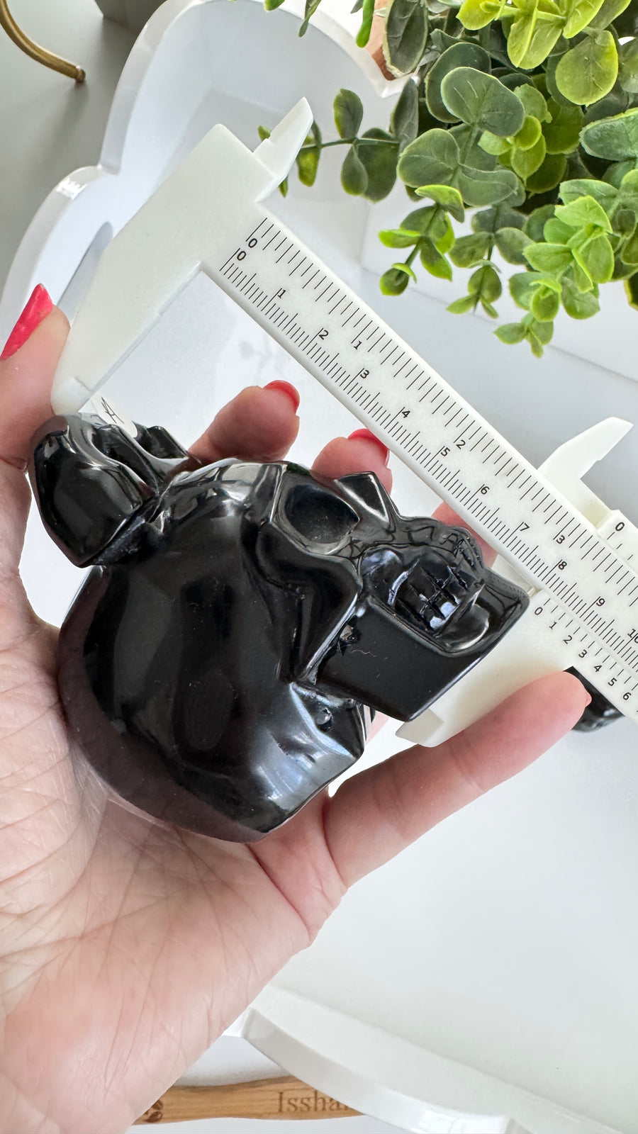 Obsidian Crystal Skull for Divination with Telephone Humor, Medium 3.5