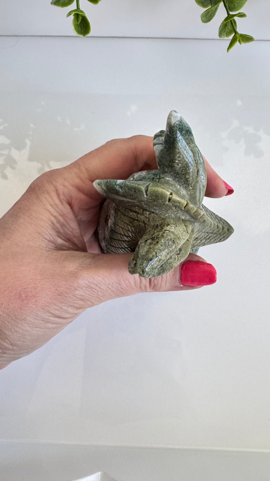 Moss Agate Dragon for Stable Growth, 4.25
