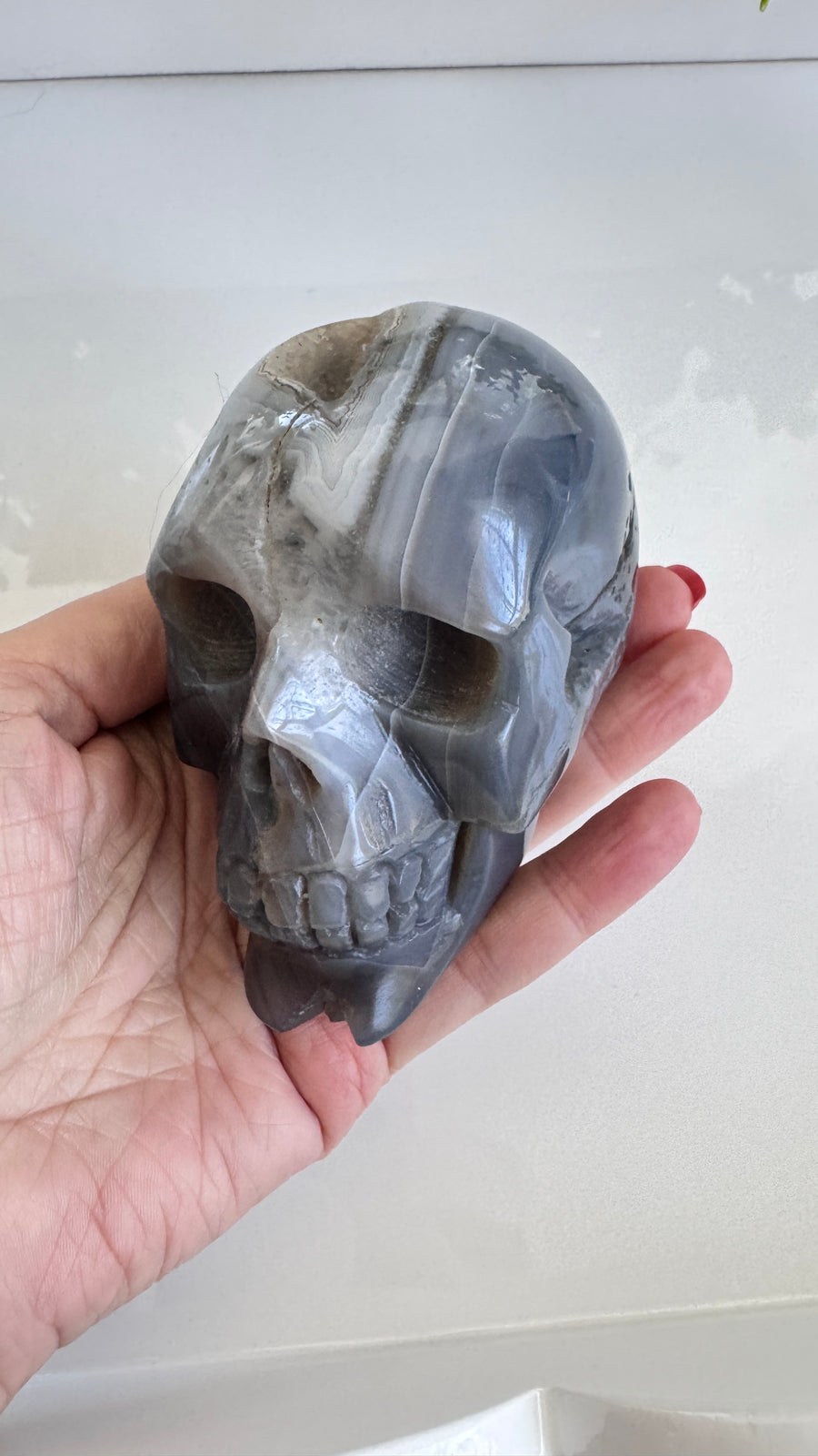 DISCOUNTED Druzy Agate Crystal Skull 3.5