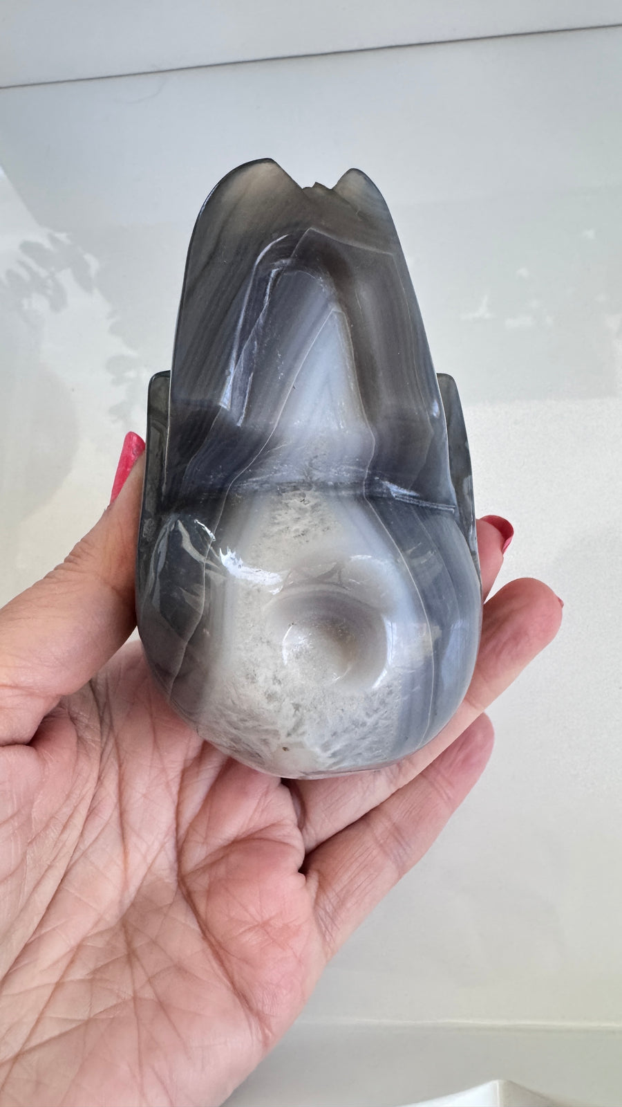 DISCOUNTED Druzy Agate Crystal Skull 3.5