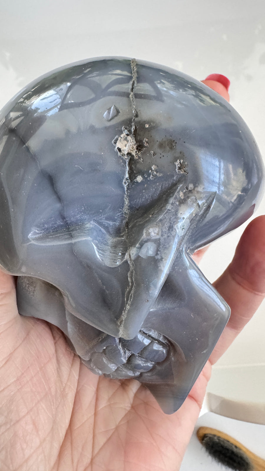 DISCOUNTED Druzy Agate Crystal Skull 3.5