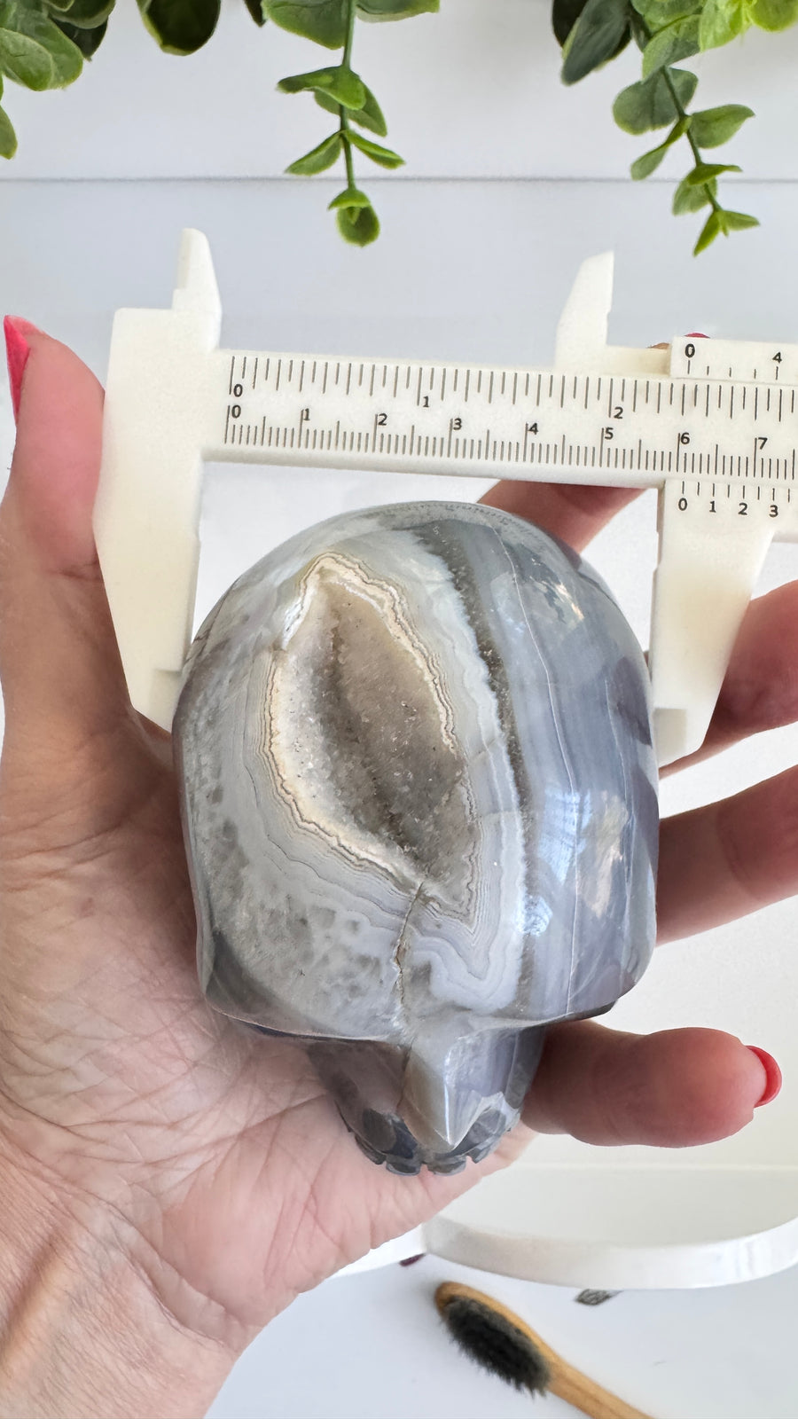 DISCOUNTED Druzy Agate Crystal Skull 3.5