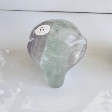 Star Being Alien Crystal Skull for Galactic Insight, Yttrium Lavender Fluorite 2
