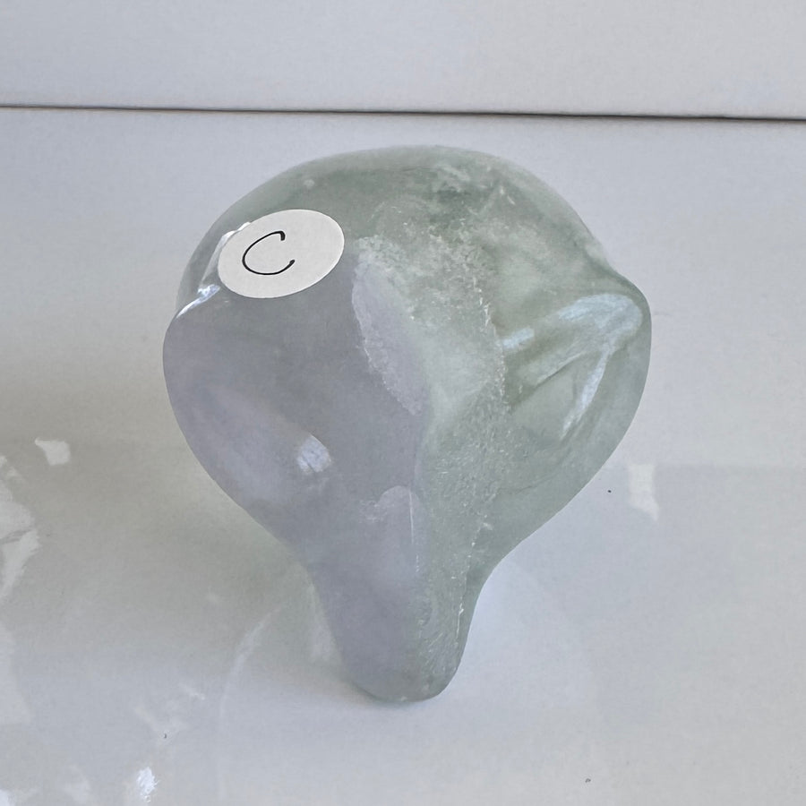 Star Being Alien Crystal Skull for Galactic Insight, Yttrium Lavender Fluorite 2