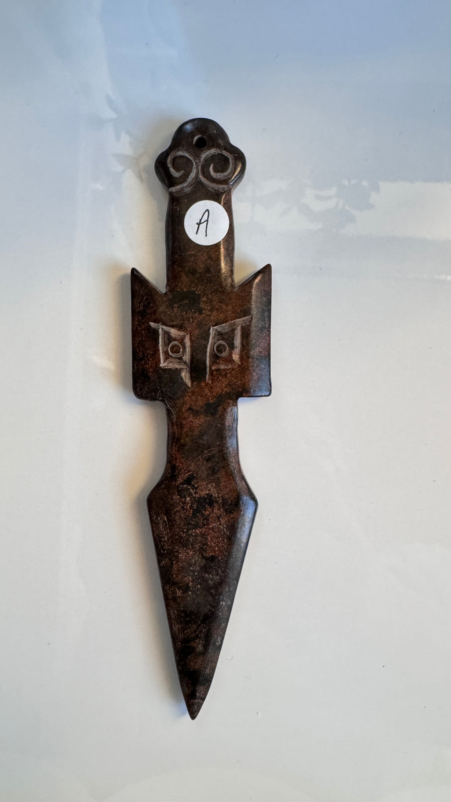 Owl Athame for Boundaries and Wisdom, Hand-Carved Jade Stone 7