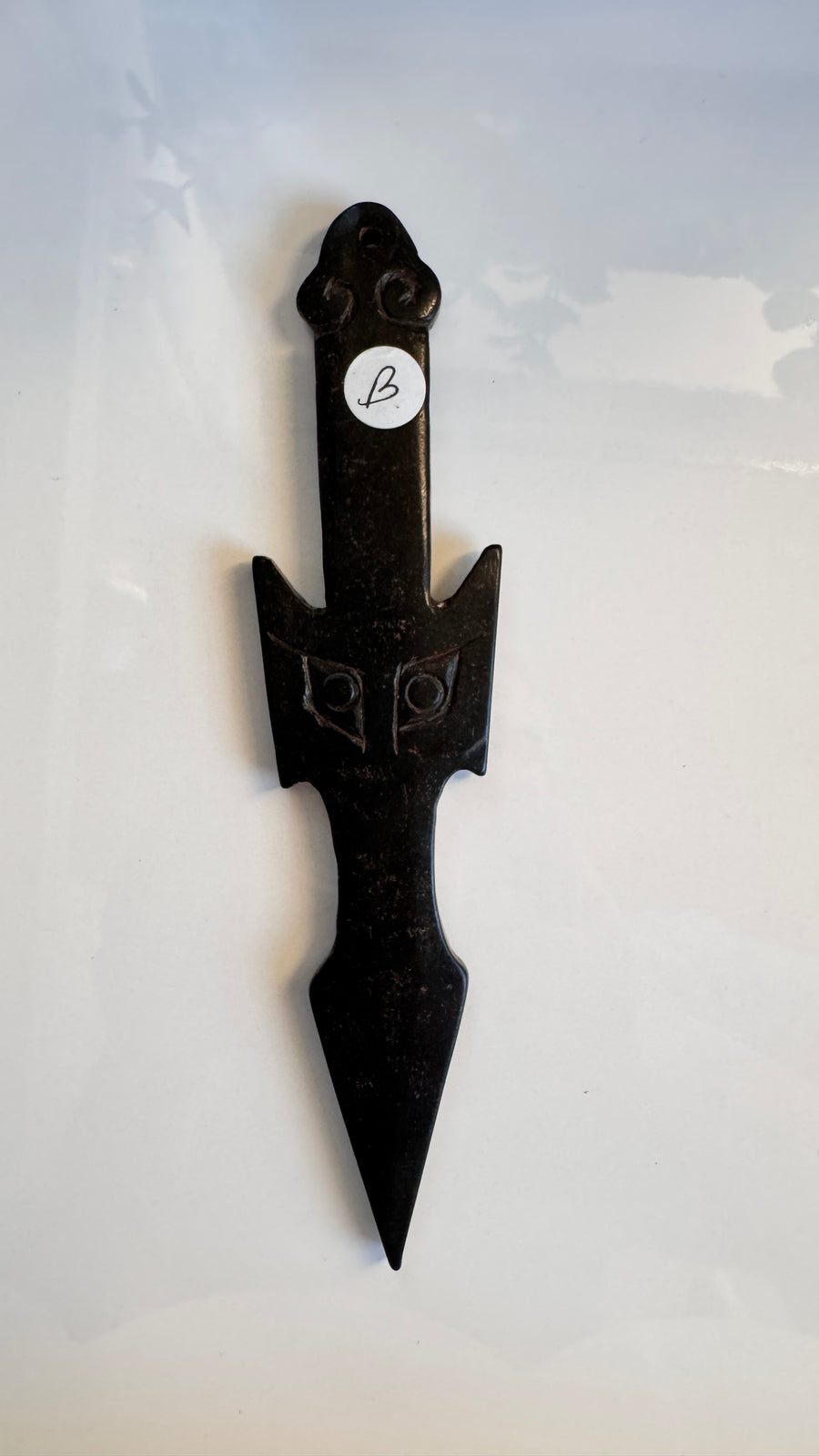 Owl Athame for Boundaries and Wisdom, Hand-Carved Jade Stone 7