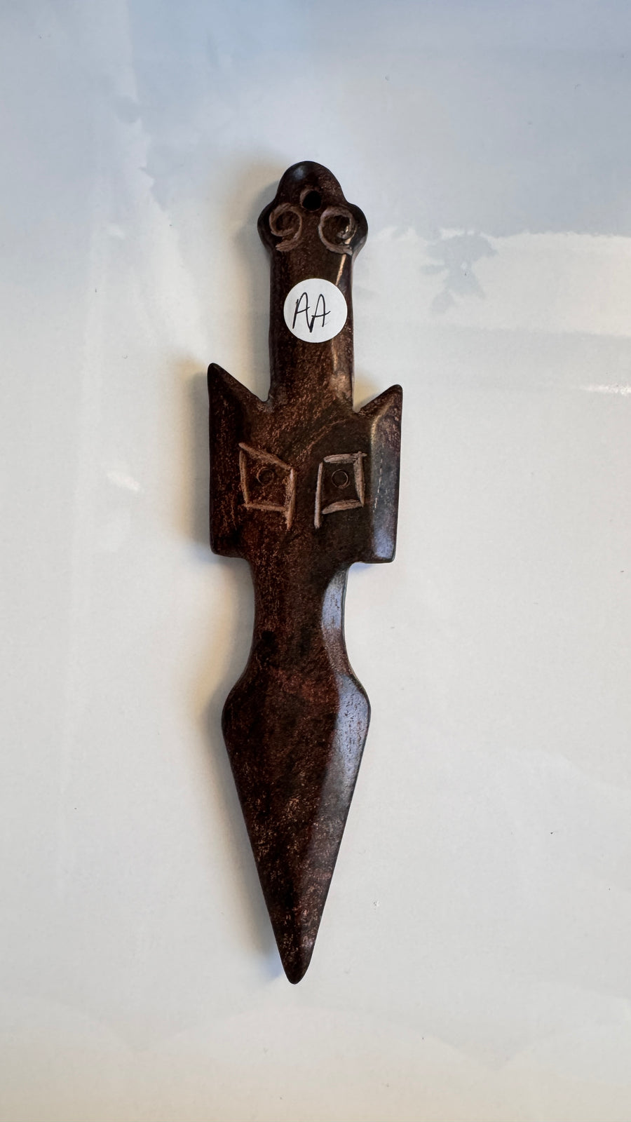Owl Athame for Boundaries and Wisdom, Hand-Carved Jade Stone 7