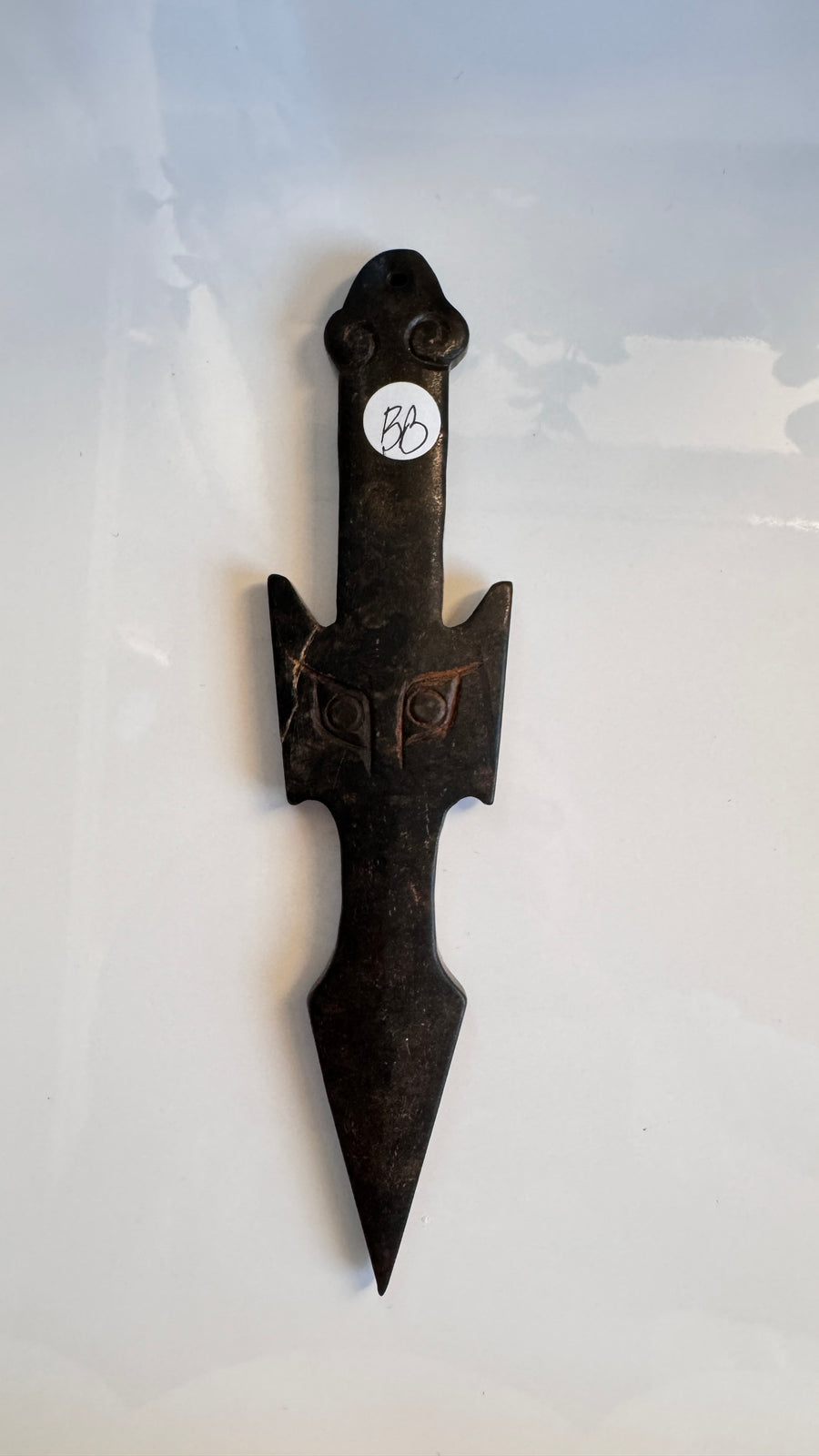Owl Athame for Boundaries and Wisdom, Hand-Carved Jade Stone 7