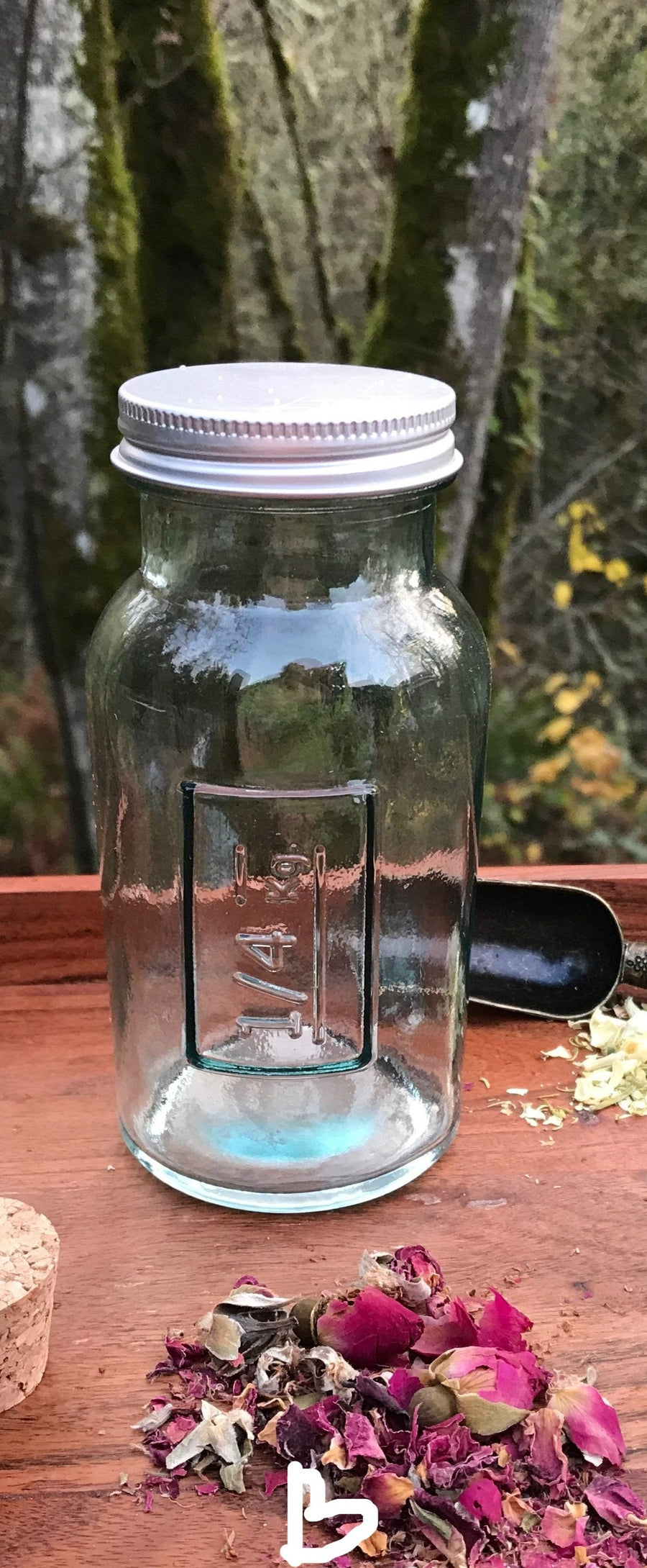 Empty Spell Jar, Apothecary, Potion, Spice Jars in Recycled Spanish Green Glass with Lid, Cork or Screw Top