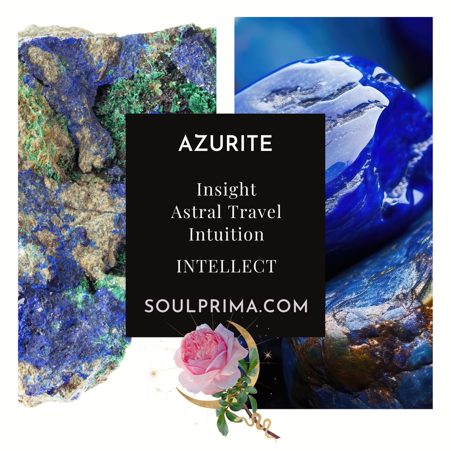 Azurite 8 mm Deep Blue Natural Crystal Bracelet, Stretchy
