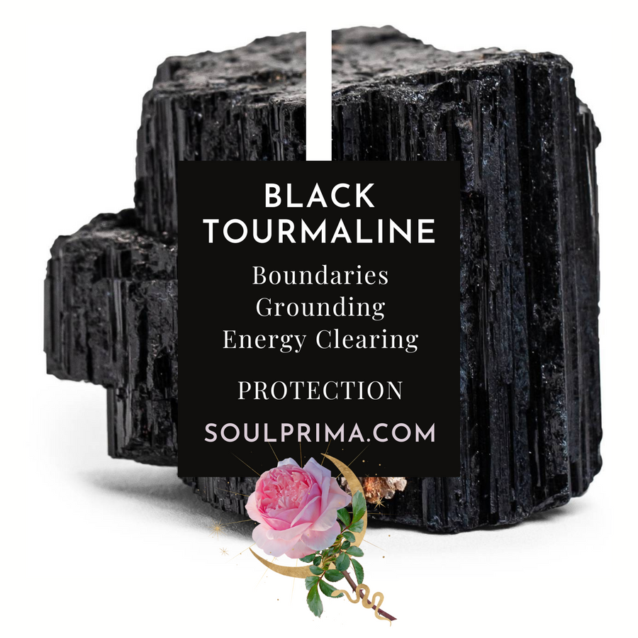 Selenite & Black Tourmaline Energy Harmonizer Palm Set
