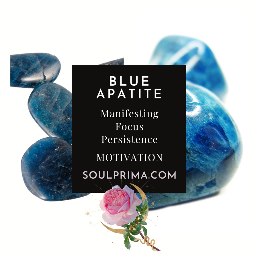 Blue Apatite 8 mm Natural Crystal Bracelet, Stretchy