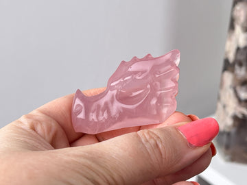Quality Rose Quartz Dragon Head, Small