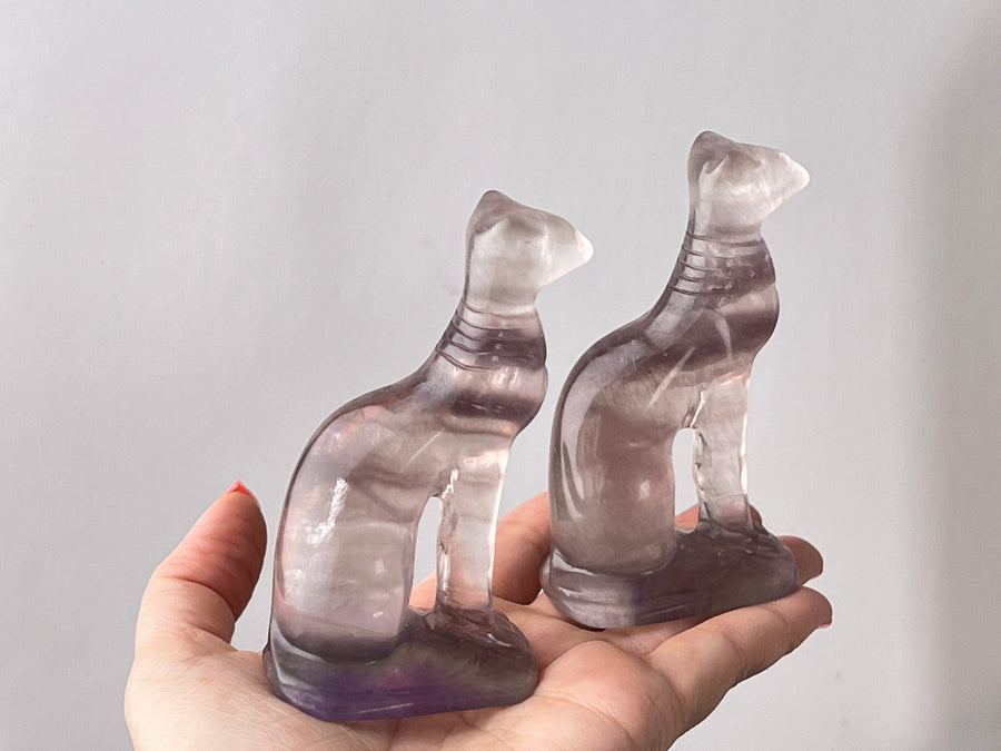 Egyptian Bastet Large Lavender Fluorite, Choose Your Favorite
