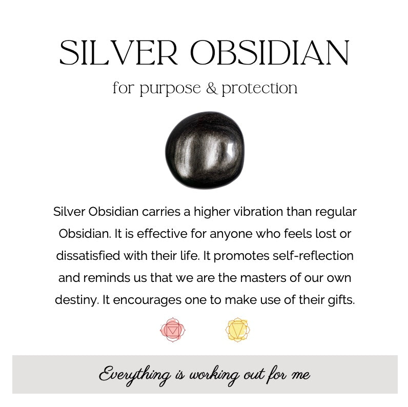 Sheen Obsidian 10 mm Bracelet for Protection & Boundaries, Stretchy, Large Beads