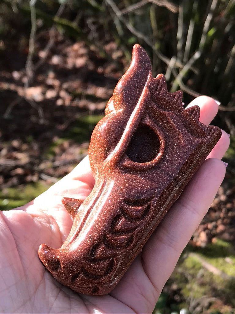 Goldstone Dragon Head