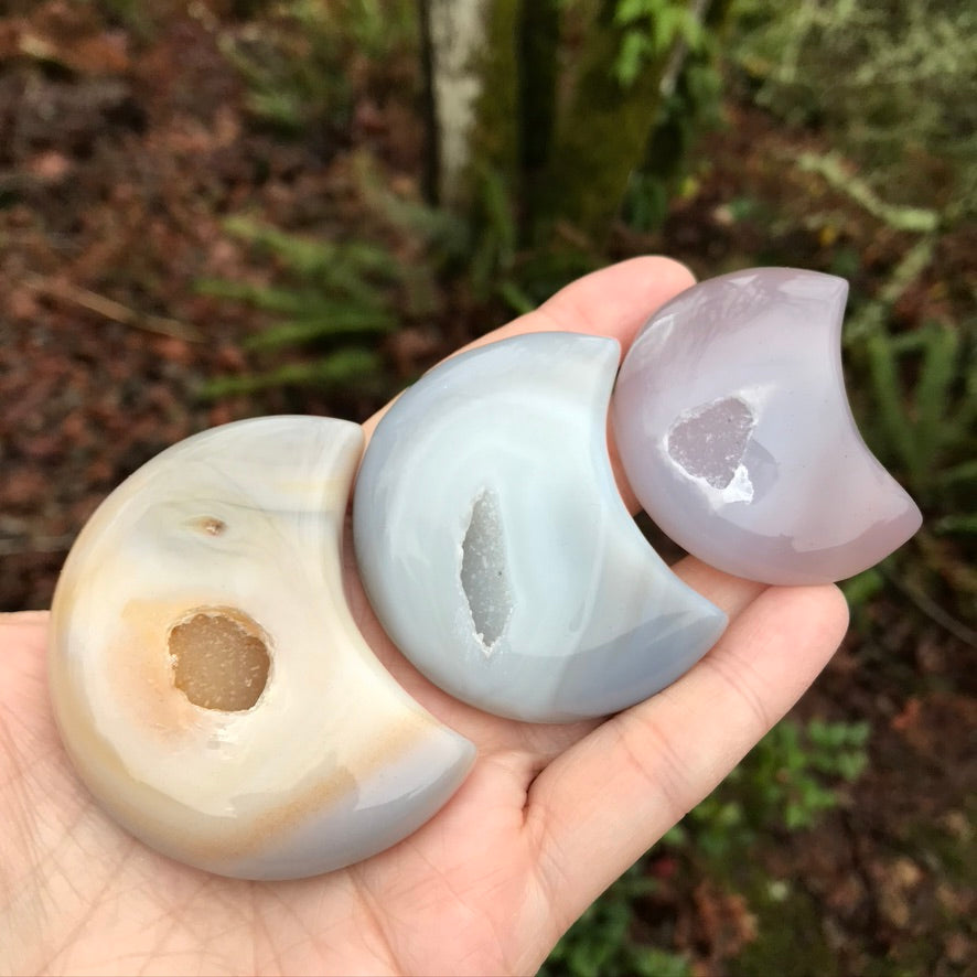 You Pick! Druzy Agate Moon for Anxiety and Focus