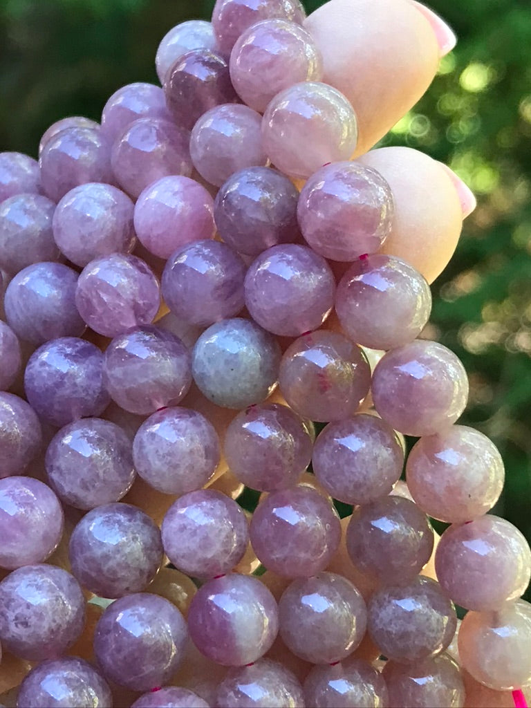 Lavender Rose Quartz 10 mm High Grade Natural Crystal Bracelet, Stretchy, Large Beads