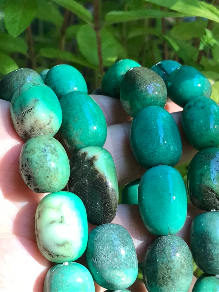 Variscite XL 14-18 mm Natural Crystal Bracelet, Stretchy, Extra Large Beads