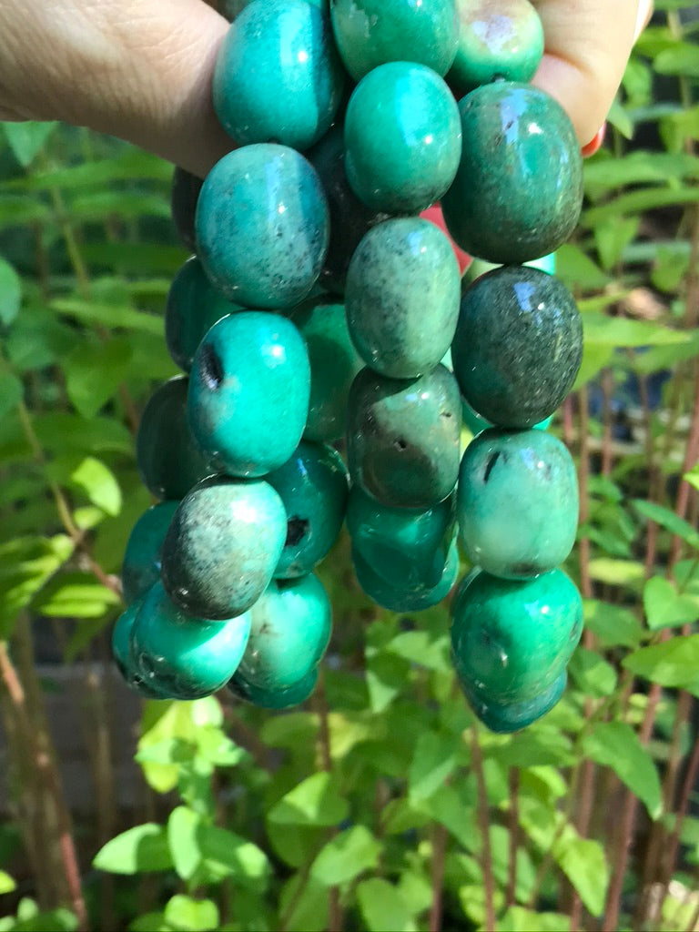 Variscite XL 14-18 mm Natural Crystal Bracelet, Stretchy, Extra Large Beads
