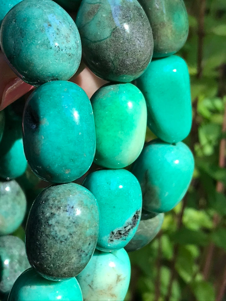 Variscite XL 14-18 mm Natural Crystal Bracelet, Stretchy, Extra Large Beads