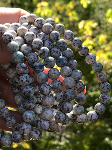 K2 Azurite 8 mm Natural Crystal Bracelet, Stretchy