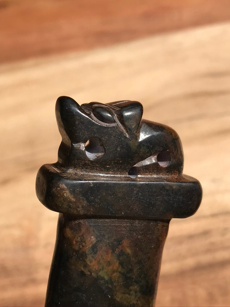 Athame, 5 inches, Jade Stone, Lion Protective Animal Totem