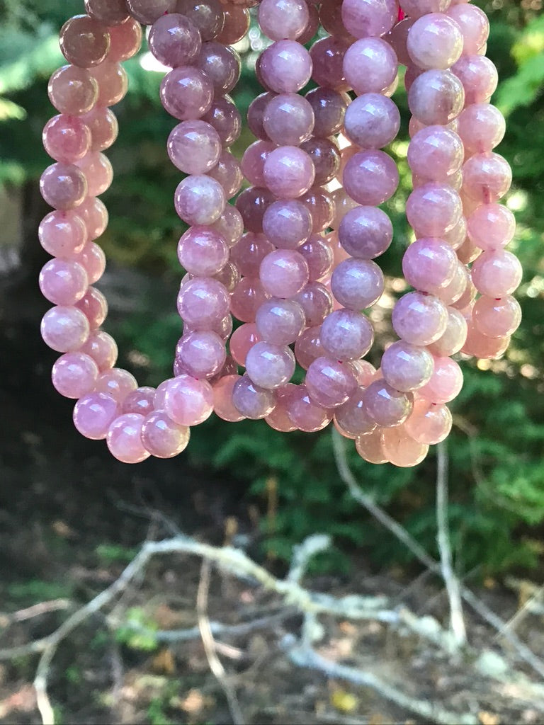 Lavender Rose Quartz 10 mm High Grade Natural Crystal Bracelet, Stretchy, Large Beads