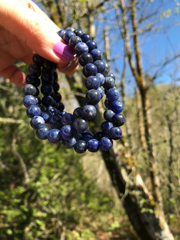 Sodalite 8 mm Natural Crystal Bracelet, Stretchy