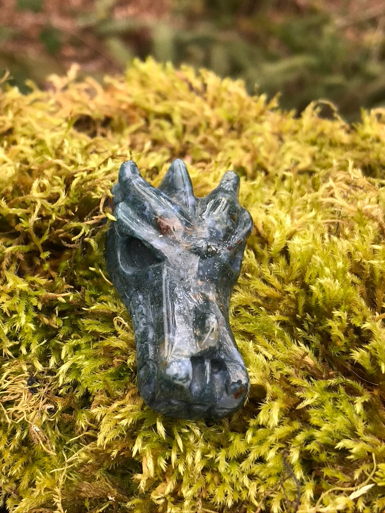 Moss Agate Dragons 2 Inch, Druzy Available