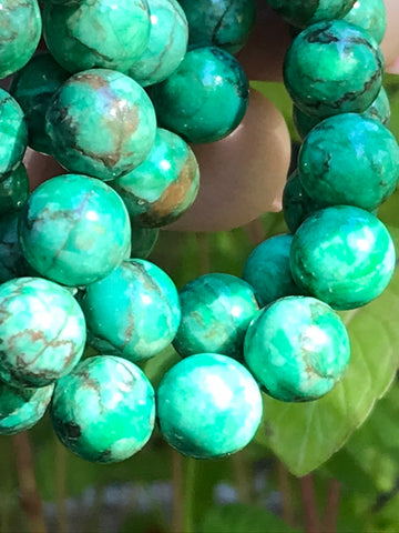Variscite 8 mm Bracelet for a Wise Heart, Stretchy