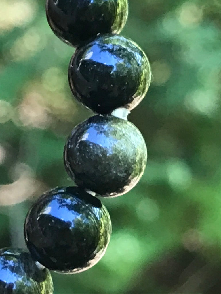 Sheen Obsidian 10 mm Bracelet for Protection & Boundaries, Stretchy, Large Beads